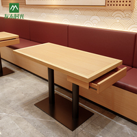Combinaison Table et Chaises Thème Banquette pour Restaurant de Thé Moderne et Contemporain, Chaises Commerciales en Bois Massif Écologique