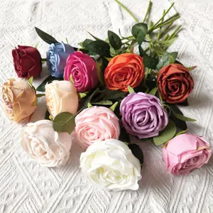 زهور صناعية من الحرير الصناعي من Yiوان زهور صناعية فردية للزفاف المنزلي زهور صناعية صديقة للبيئة للزفاف