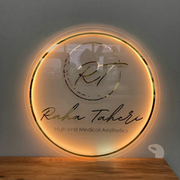 Nouveau Acrylique Miroir Or Logo Personnalisé Salon Entreprise Logo Mur Logo 3D Signe