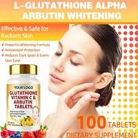 Comprimés de Glutathion, Alpha Arbutine et Extrait de Busserole à Marque Blanche OEM – Mélange de Collagène et Vitamines pour Éclaircir le Teint et Antioxydant