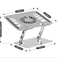 Soporte de Aluminio Resistente para Laptop, con Ventilador Silencioso, Altura Ajustable y Plegable, Superventas