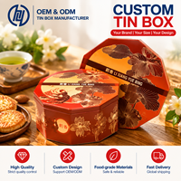 Boîte en étain octogonale personnalisée pour l'emballage alimentaire, conteneur métallique pour biscuits, chocolats avec impression de logo OEM