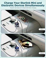Adaptateur de voiture Starlink Mini 3M 10FT 3-en-1 12V DC PD30W, câble de charge rapide double, affichage de la tension, étanche, cordon 18AWG pour camions et camping-cars