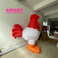 Coq gonflable de 2 mètres de haut pour les décorations de la rue des fêtes, ballon gonflable modèle Big Chicken