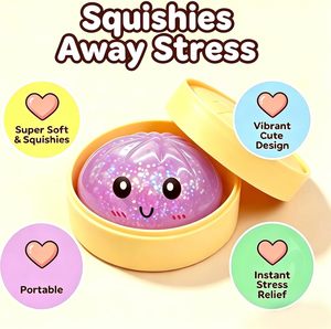 En gros, Jouet sensoriel anti-stress en TPE, boule à presser en forme de boulette de maltose ou de boule de pâte, avec design de boulette de cuisson à la vapeur, unisexe 14+ - Product Image 4