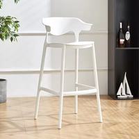 Échantillon Gratuit Vente Directe Usine Couleurs OEM Tabouret de Bar Commercial en Plastique Design Populaire Mobilier de Café Chaises Hautes en Plastique PP