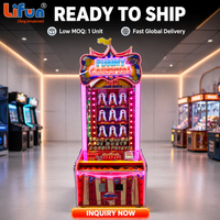 LIFUN Machine de jeu d'arcade de lancer de balles, thème Carnaval Amusant Anglais, à monnayeur, avec cible Clown et jeu de rédemption de billets