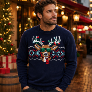 Custom Fully Knitted Winter <strong>Cheap</strong> <strong>Christmas</strong> <strong>Jumper</strong> Jacquard Funny Xmas Pullover Recyclable Acrylic Front Geometric Pattern - Product Image 4