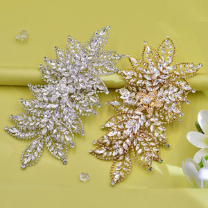 Parches de Cristal de Estrás con Forma de Hoja de Diamante 3D Brillantes y Coloridos de Lujo para Vestidos de Fiesta - Product Image 5