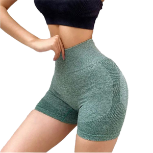 Pantalones Cortos de Yoga de Cintura Media para Mujer, de Secado Rápido, Sin Costuras, Antiarrugas, con Efecto Levanta Glúteos, Pantalones de Fitness de Tres Puntos, Cintura Elástica, Color Sólido - Product Image 1