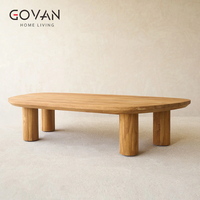 Table basse en bois massif de style nordique, idéale pour les zones d'accueil à domicile et les hôtels