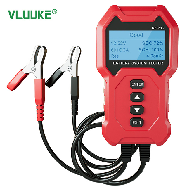 VLUUKE NF-512 High Accuracy IP67 Battery System Tester CCA Battery Voltage Life Tester Charging Tester Load for Battery