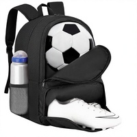 Sac à dos de football pour jeunes Hsmihair en denim avec compartiment zippé pour ballon, compartiment séparé pour chaussures de foot et bretelles pour le football