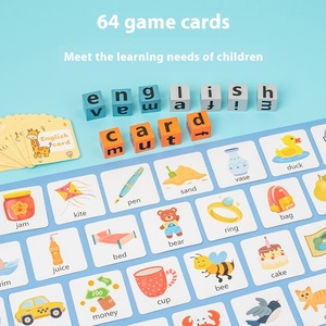Jeu de société Montessori en bois pour l'éveil précoce des enfants : Blocs de construction de lettres anglaises, Bataille de mots, Apprentissage de l'<span class=keywords><strong>orthographe</strong></span> - Product Image 3