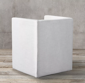 Fauteuils de <span class=keywords><strong>salle</strong></span> à <span class=keywords><strong>manger</strong></span> Rhoohill personnalisés de style américain avec <span class=keywords><strong>roulettes</strong></span>, chaises de table à <span class=keywords><strong>manger</strong></span> modernes en tissu de lin pour l'intérieur - Product Image 3
