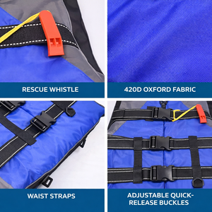Chaleco Salvavidas Portátil para Adultos, de Espuma EPE, Material de Neopreno y Oxford, para Pesca Marina, Supervivencia, Natación y Seguridad - Product Image 3