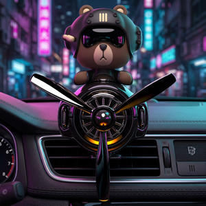 Cartoon Bear Airplane <b>Car</b> Air Freshener Headshake 3rd Generation Air Vent <b>Clip</b> Plastic Decorative Fragrance No Electricity - Product Image 5
