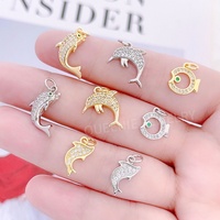 DIY Zirconia Pendentifs Or Poisson Rouge Charmes Poisson Articulé Tridimensionnel Poisson Marin Pendentif Bracelets Colliers