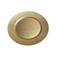 Assiette en acier inoxydable classique plaquée or, écologique, pour service alimentaire sûr, personnalisable pour mariage, traiteur, fête