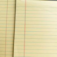 Bloc-notes classique jaune 309 x 127 mm ligné avec marge rouge pour notes de bureau, scolaires et professionnelles