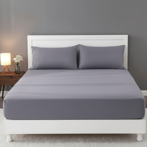 Hotel Quality <strong>Dark</strong> Grey <strong>Bed</strong> Bedding Soft Fitted <strong>Bed</strong> <strong>Sheets</strong> - Product Image 3