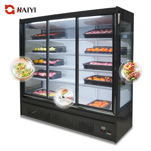 Tủ trưng bày thực phẩm thương mại đứng, cửa kính, nhiều tầng, làm lạnh mở cho nhà hàng - Product Image 1