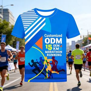 Camisetas de Poliéster 100% de Secado Rápido para Correr, Impresión por Sublimación, Camiseta Deportiva para Medio Maratón, Camisetas para Eventos con Impresión por Sublimación - Product Image 1