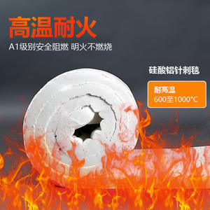 Matériau isolant thermique ignifuge en coton de silicate d'aluminium pour tuyaux d'échappement, type couverture aiguilletée - Product Image 4