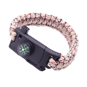 Bracelet de survie en paracorde SFB86 Coyote Brown, multifonctionnel, pour situations d'urgence en plein air, avec boussole et lame de coupe pour le camping - Product Image 5