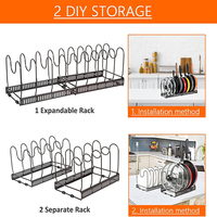 Support de rangement extensible en acier inoxydable pour couvercles de casseroles, compatible avec les outils, pour salle de bain