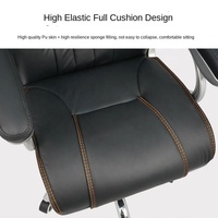 Fauteuil de bureau contemporain à dossier haut en acier inoxydable avec réglage de la hauteur, massage, design ergonomique et roulettes pivotantes