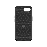 Coque de protection arrière antichute en TPU souple effet fibre de carbone brossée pour iPhone 16E 17E