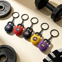 Porte-clés en PVC souple en gros, design Kettlebell, cadeau motivant pour les haltérophiles et les amateurs de fitness, porte-clés personnalisé