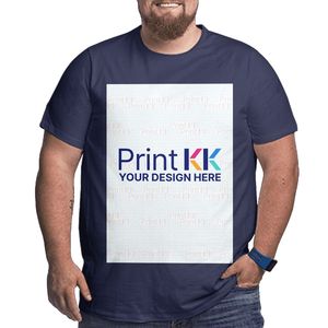 Camiseta personalizada para hombre de talla grande con imagen personalizada, ropa de calle, diseño liso de algodón 100% con técnicas de serigrafía de impresión en contraste - Product Image 6
