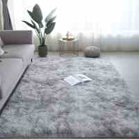 Tapis gris moelleux et antidérapant pour chambre, salon, chambre d'enfant, décoration nordique, grand tapis de salon, de porche ou de table basse