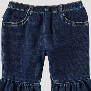 Pantalones Vaqueros de Mujer con Volantes en las Piernas, Pantalones de Mezclilla Suave con Cintura Elástica, Tela Transpirable y Cómoda para Uso Diario en Invierno - Product Image 5