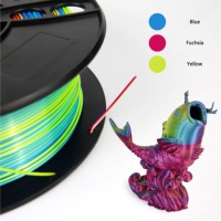 Filament PLA Soie Tricolore GUCAI3D en Gros 1.75mm 1kg/bobine 345m Longueur Température d'Impression 190-230°C pour Imprimante 3D