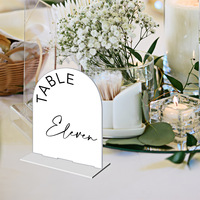 Ychon or miroir brillant numéros de Table de mariage 5x7 pouces acrylique arc forme numéro signe support organisateur pour décorations de Table