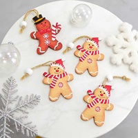 Décorations de Noël transfrontalières très prisées : petite boîte cadeau créative en bois avec motif bonhomme en pain d'épices pour suspendre à l'arbre de Noël