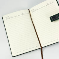 Lot de 100 carnets A5 de luxe en cuir à spirale, reliure cousue, avec stylo, collection 2025