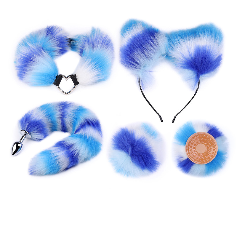 Blue & White Fox Tail