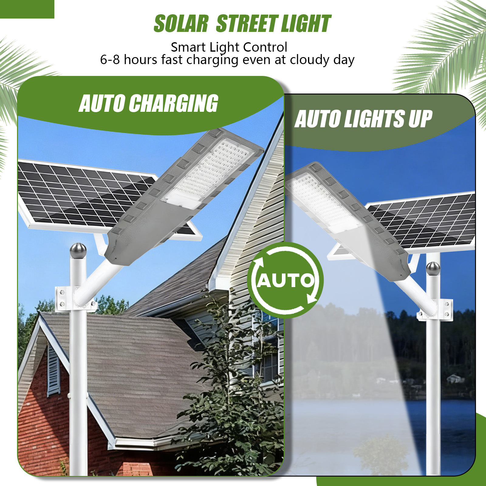 Split Solar Street Light-60W LED Monocrystalline Panel IP66 Waterproof LiFePO4 Battery Aluminum Alloy for Main Road All-in-Two · image 4