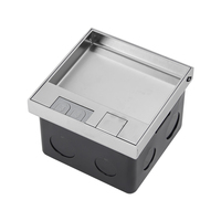 Prise de sol encastrée FUPAI JF NFC en acier inoxydable et marbre, boîtier de 100 mm, 4 prises, 16A, prise EU, IP20, usage résidentiel