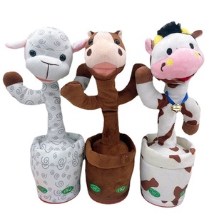 Juguete de Peluche de Conejo Cantante y Bailarín 2023, Juguete de Peluche de Vaca Rosa que Habla, Gira y Repite, Muñeca de Peluche de Cactus Rosa, Flor Bailarina con Luces - Product Image 1