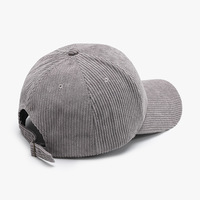 Nouvelle casquette de baseball en velours côtelé pour femme, chaude, pour l'extérieur, à calotte rigide et visière courbée, unie, décontractée, automne-hiver, vente en gros