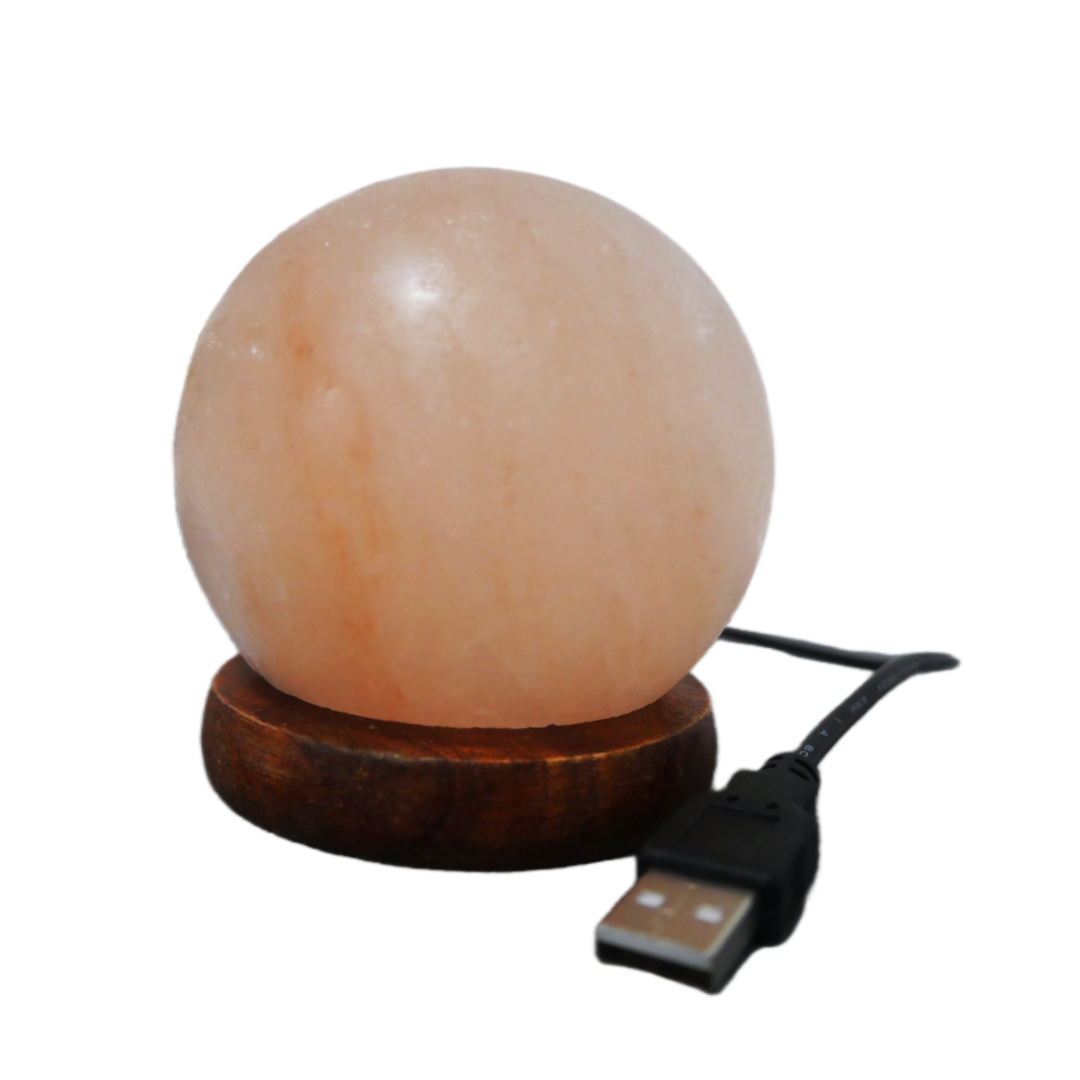 Forme de boule de lampe de sel de l'Himalaya usb