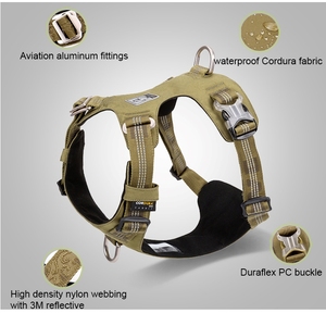 中型犬と大型犬用のカスタム耐久性のある簡単操作軽量ヘビーデューティ反射パッド入りナイロン戦術犬用ハーネス - Product Image 2