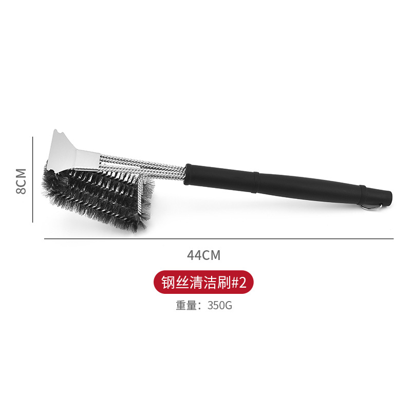 Four-head steel wire cleaning brush with blade