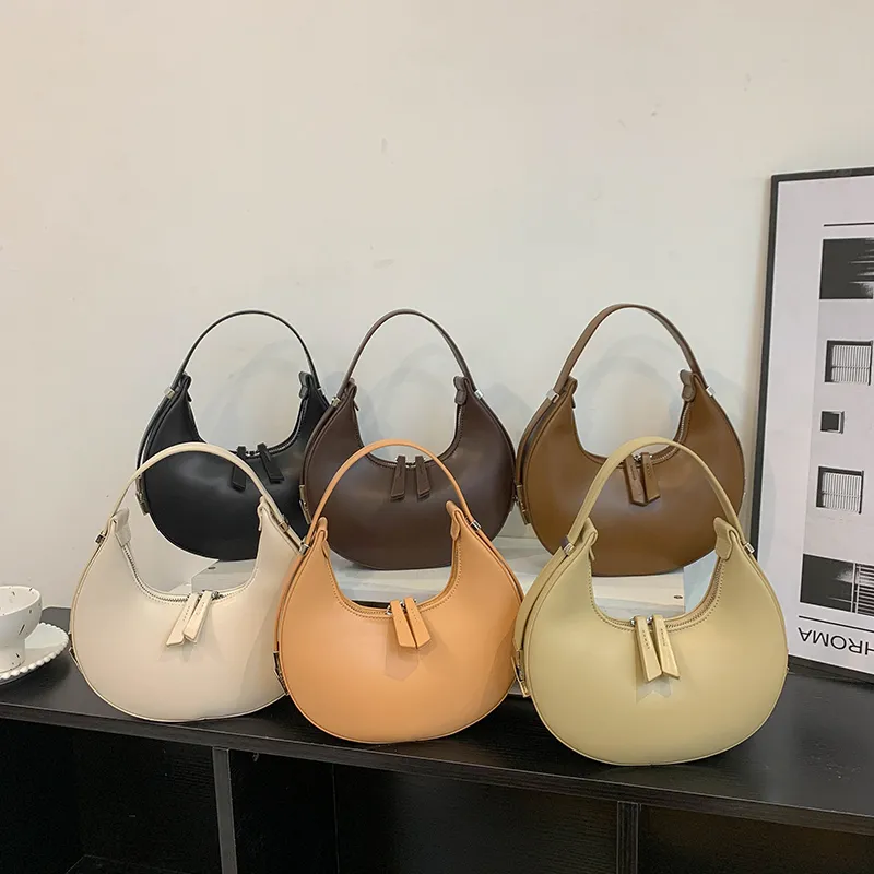 Half Moon Design PU Leather Small Underarm Ladies Sac Shoulder Bolso 2022 Women Brand Luxury Hand Bags Purses And Handbags