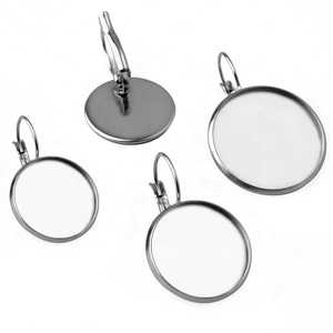 DAHI 60 pezzi ciondolo lunetta vassoi e vetro cabochon vetro cupola piastrelle cameo trasparente (argento chiaro